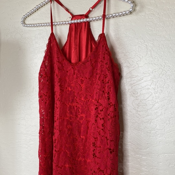 Red lace mini dress mini - Picture 3 of 5